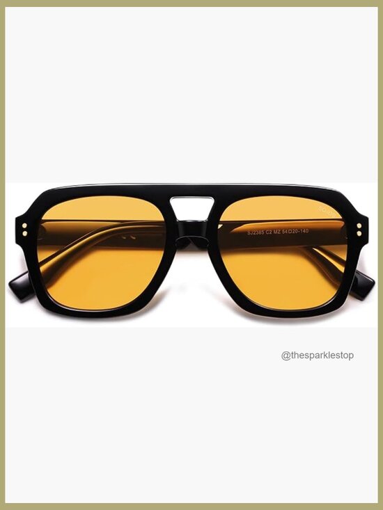 Retro Thick Polarized Aviator Sunglasses Large Bold Square 